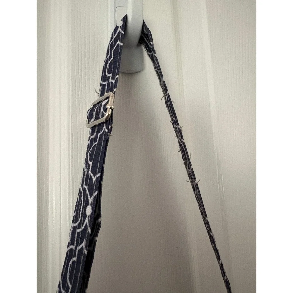 Lilly Bit Diaper Clutch Crossbody Bag Navy Blue Quatrefoil Canvas Baby Travel